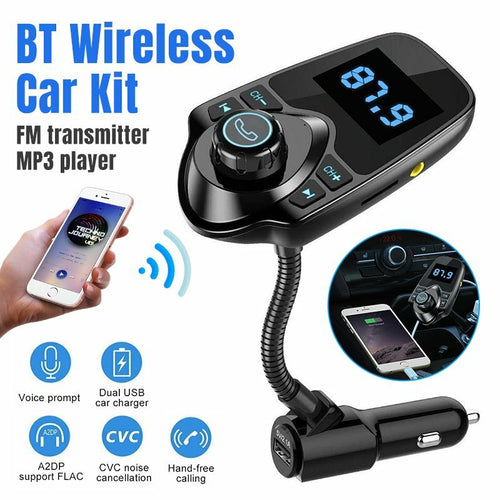 Bluetooth Cigarette Lighter USB Wireless FM Transmitter MP3 Radio Car Charger