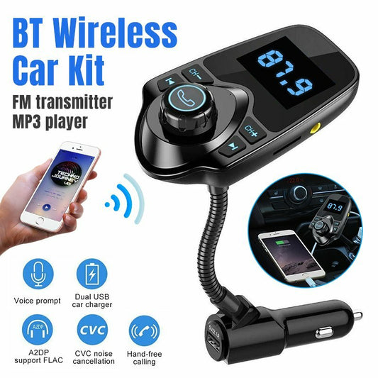 Bluetooth Cigarette Lighter USB Wireless FM Transmitter MP3 Radio Car Charger