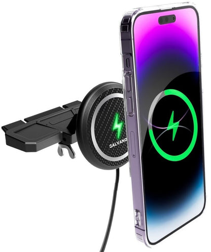 CD Phone Holder for Car Magnetic MagSafe Charger iPhone Mount w/ CD Player Slot