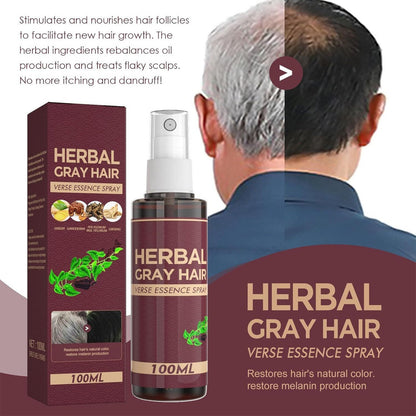 100ml Herbal Gray Hair Reverse Spray - Natural Black Hair Restoration Treatment