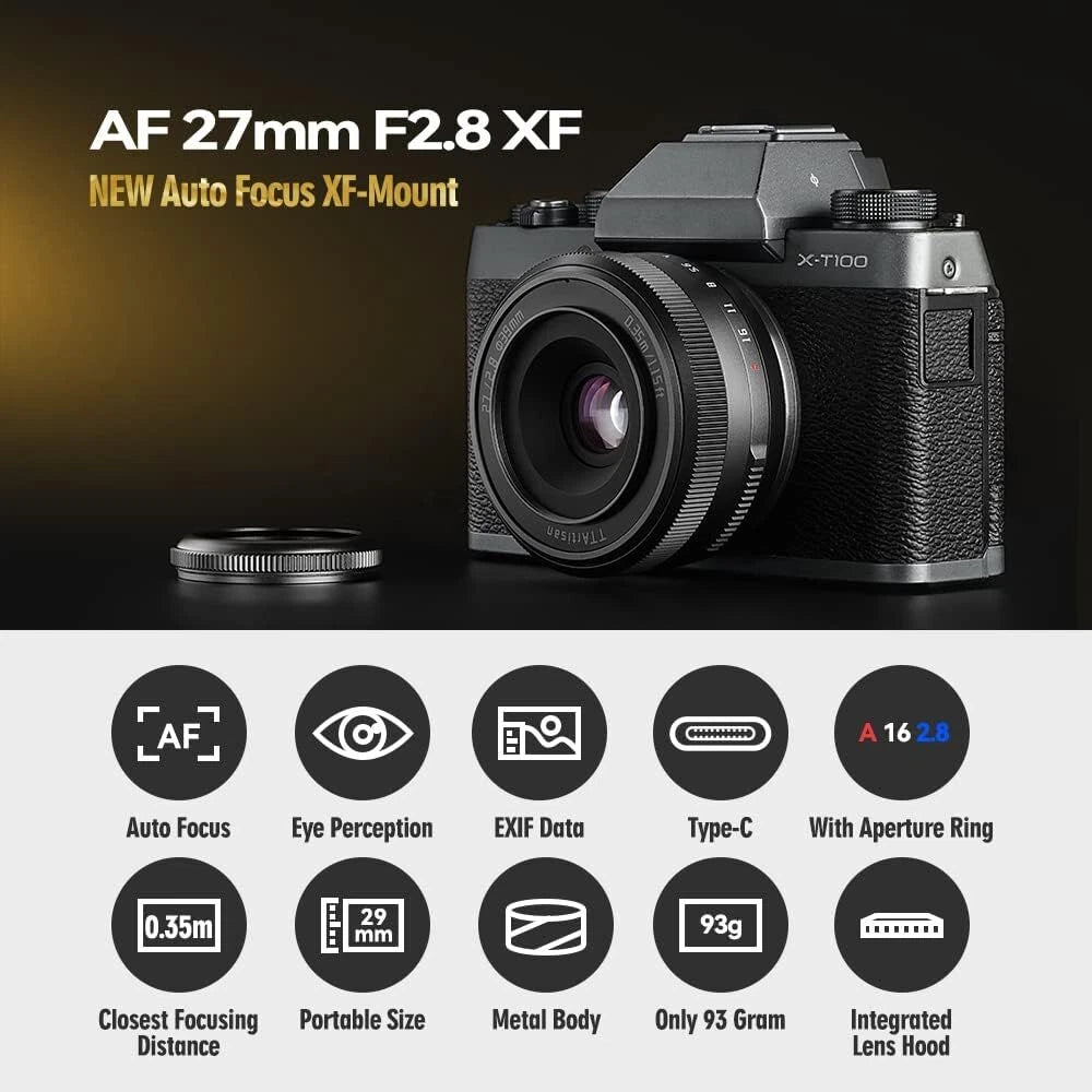 TTArtisan APS-C 27mm F2.8 Auto Focus Lens Half Frame for FX Mount AF Camera
