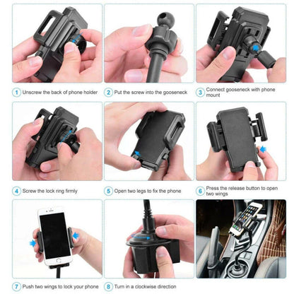 Car Mount Adjustable Gooseneck Cup Holder Stand Cradle Universal Cell Phone US
