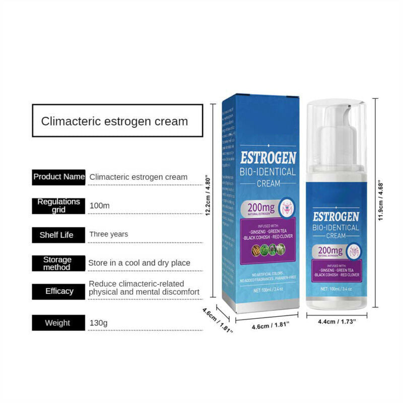 100ml New Estrogen Cream Natural Bio-identical Menopause Relief Balance Therapy~