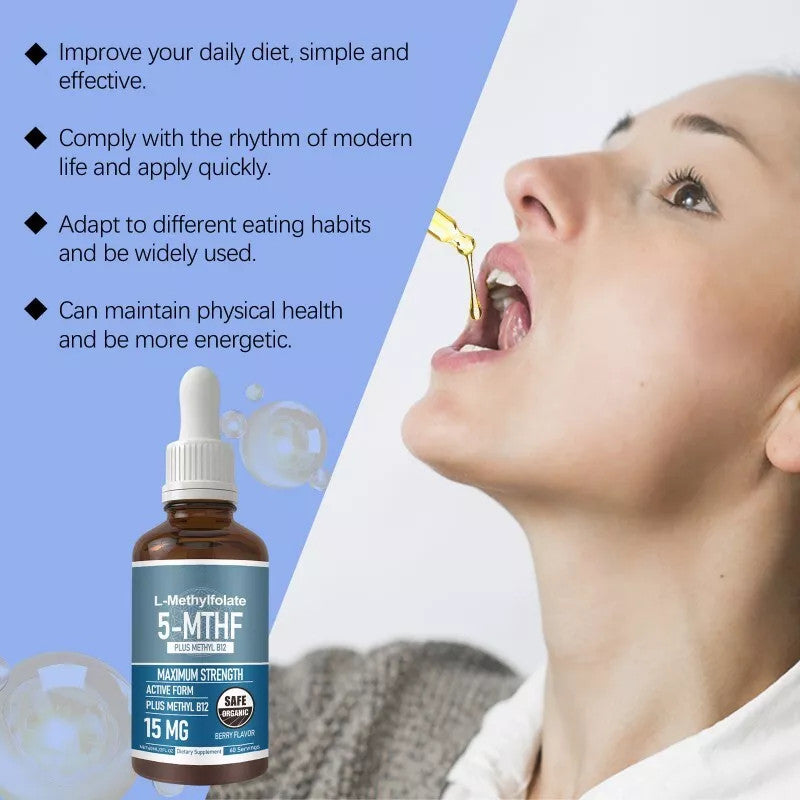 Methylfolate Supplement 15mg-Active Folate Vitamin B9-60 Capsules Health Support
