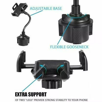 New Universal Car Mount Adjustable Gooseneck Cup Holder Cradle for Cell Phone