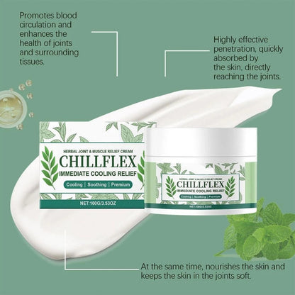 100g Herbal Joint & Muscle Relief Cream Chillflex Immediate Cooling Relief NEW