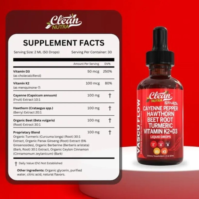 Cayenne Pepper Supplement Liquid Drops + Hawthorn Berry