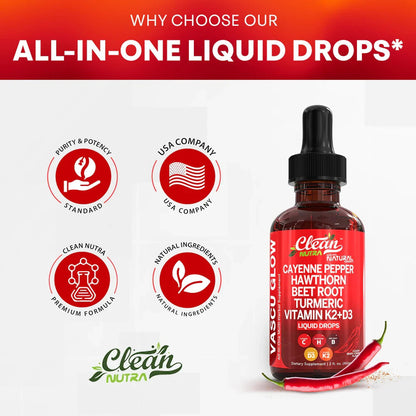 (2 Packs) 60ml Cayenne Pepper Supplement Liquid Drops + Hawthorn Berry