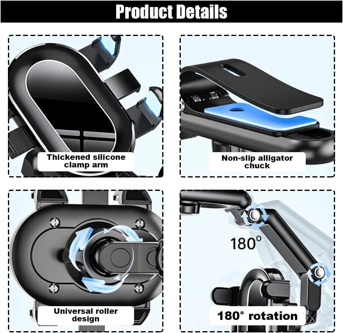 Phone Holder 360° Rotatable Adjustable Sun Visor Car Mount Clip For Most Phones