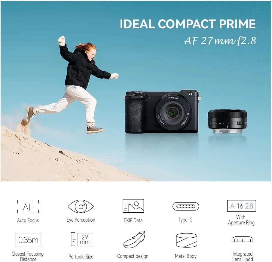 TTArtisan APS-C 27mm F2.8 Auto Focus Lens Half Frame for FX Mount AF Camera