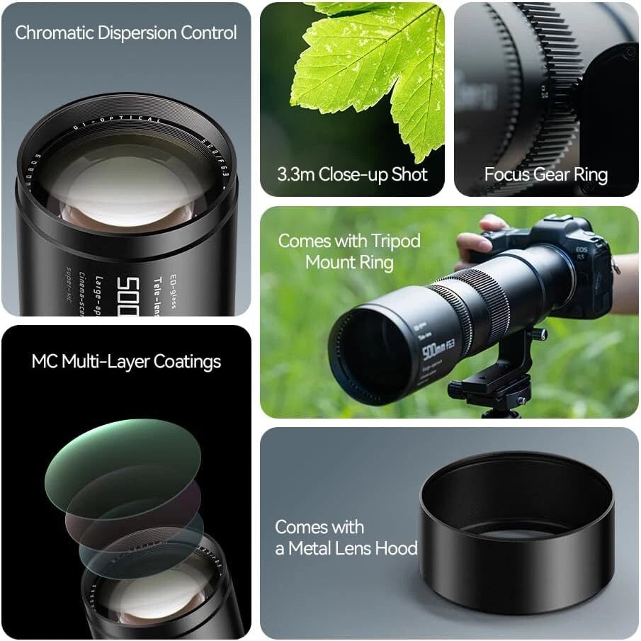 TTArtisan 500mm F/6.3 Supertelephoto Lens Manual Focus Full Frame Lenses