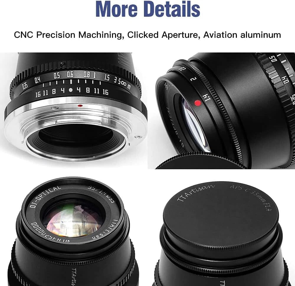 TTArtisan 35mm F1.4 APS-C Manual Focus Lens for Olympus Macro 4/3 Mount Cameras