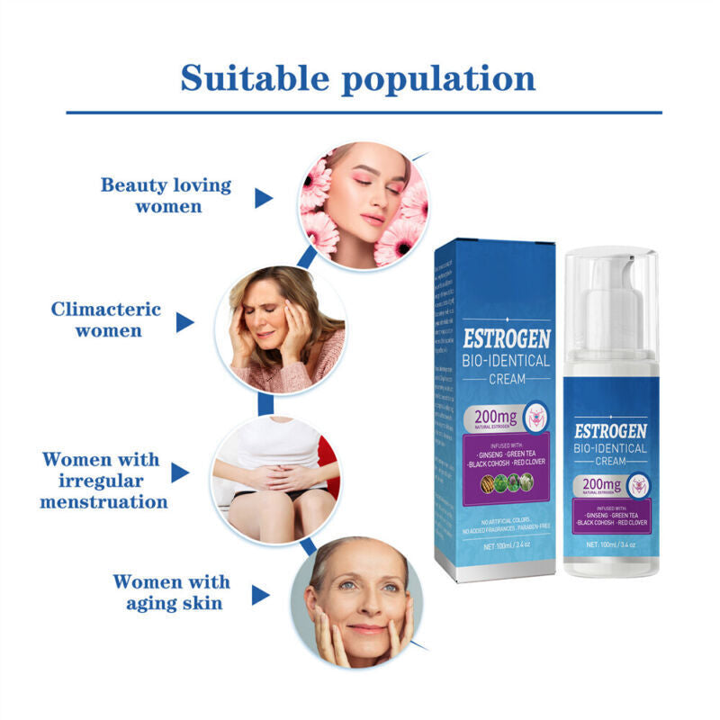 100ml New Estrogen Cream Natural Bio-identical Menopause Relief Balance Therapy~