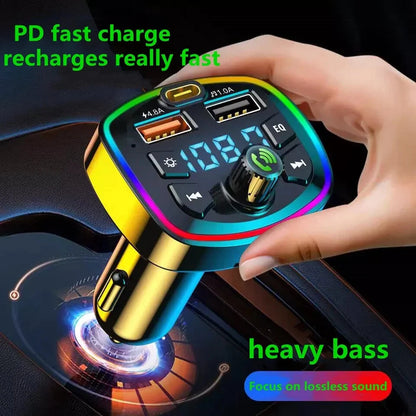Bluetooth Adapter for Car, Wireless FM Radio Transmitter - Car Pd Charger