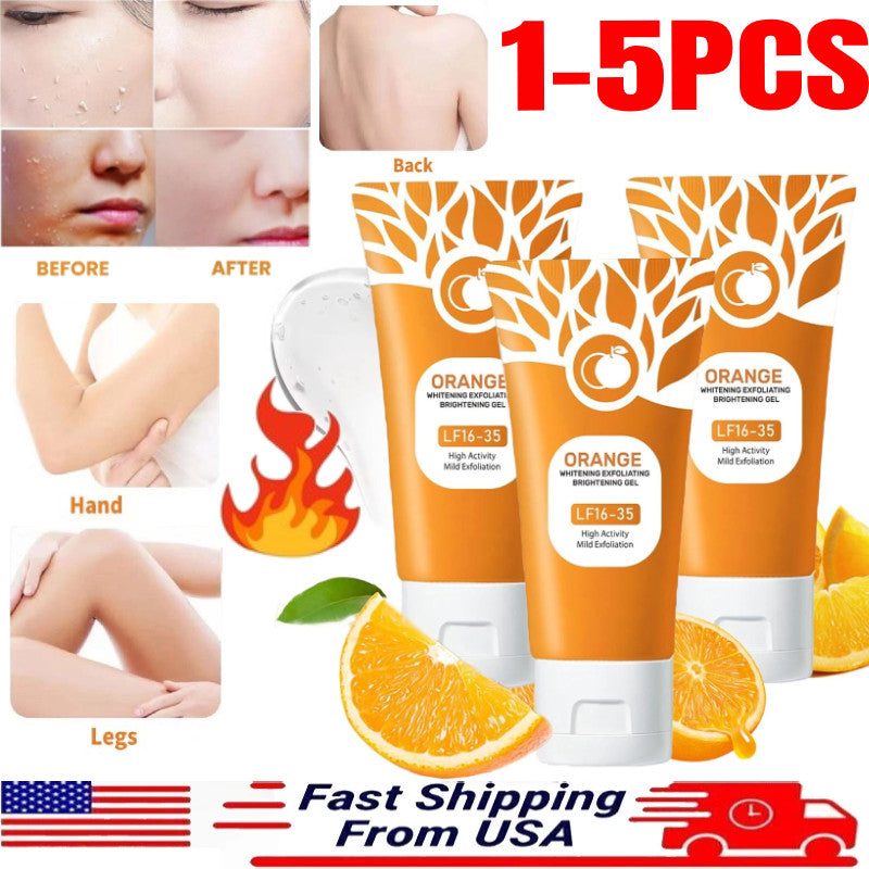 1-5PCS New Orange Enzymes Facial Skin Exfoliating Brightening Scrub Gel 50G US