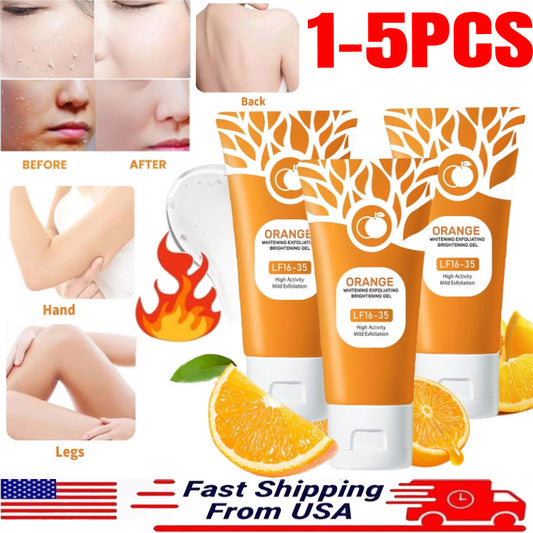 1-5PCS New Orange Enzymes Facial Skin Exfoliating Brightening Scrub Gel 50G US