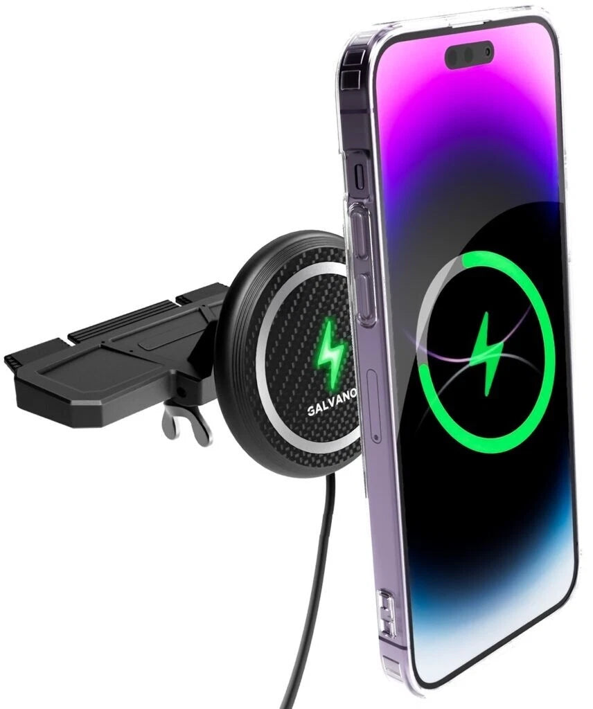 CD Phone Holder for Car Magnetic MagSafe Charger iPhone Mount w/ CD Player Slot