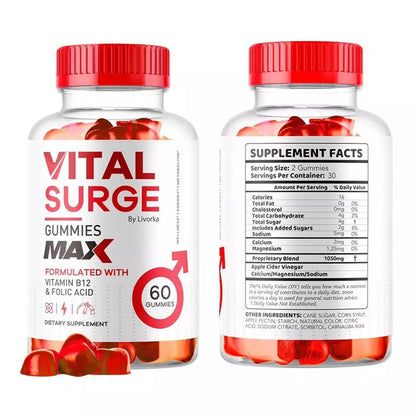 1-5pack Vital Surge Male Gummies, Vital Surge Testo Support Gummys Performance