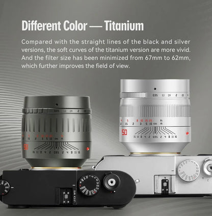 TTArtisan 50mm F0.95 Full Frame Manual Focus Lens Large Lens for Leica M-Mount