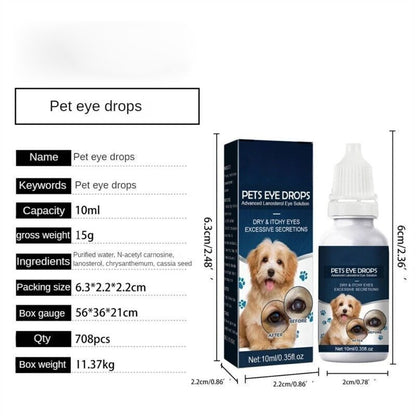 Broad-Spectrum Pet Eye Drops Treats Bacterial Viral Fungal Infections for Dogs