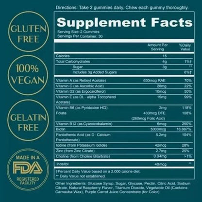 WEEM Hair Skin and Nails Gummies - Supports Healthy Hair - Vegan biotin Vitamins