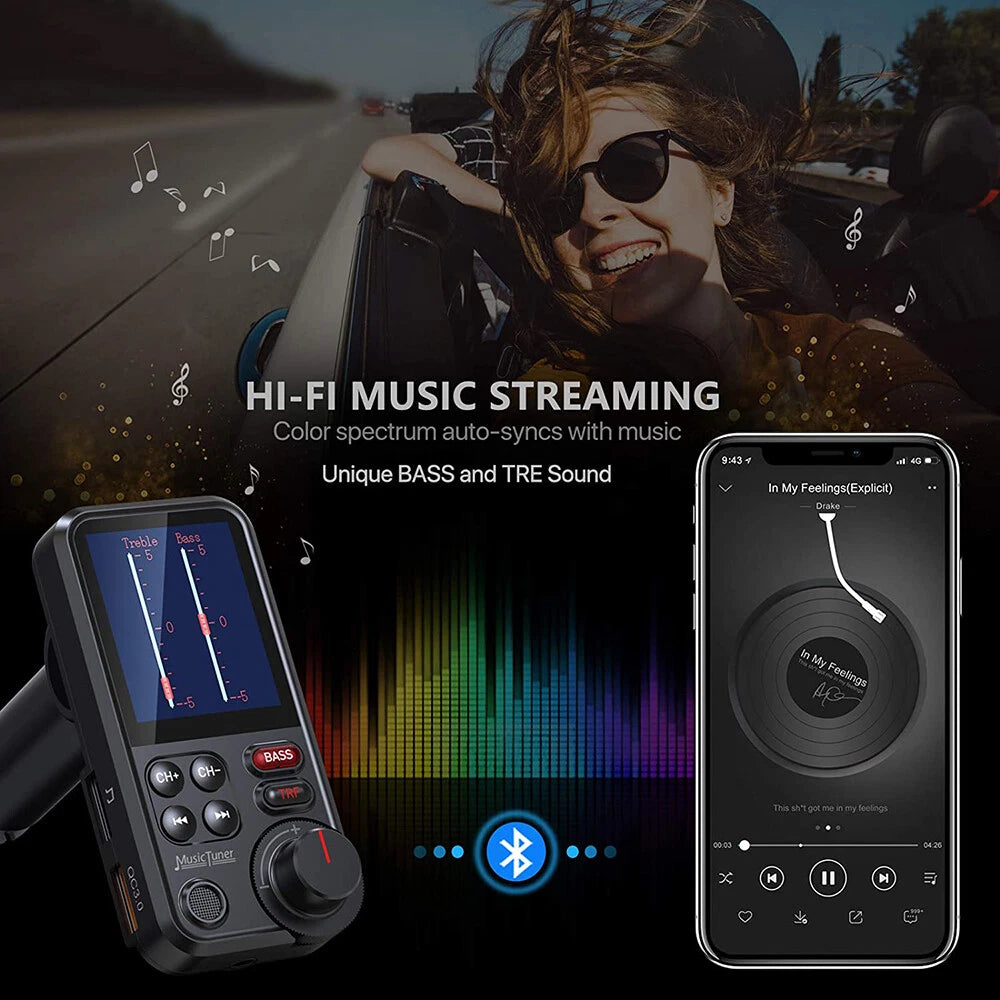 Bluetooth Car Kit MP3 Player FM Transmitter Wireless Radio Adapter USB Charger