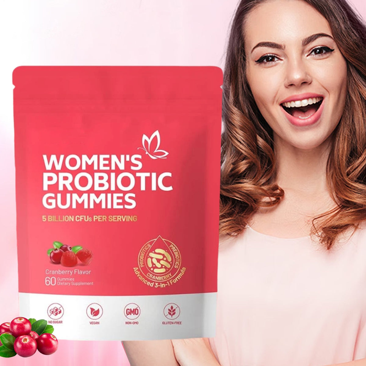 Vaginal Women Probiotic Feminine Balance PH Gummies For Healthy Odor