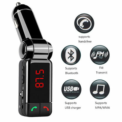 Car Charger Adapter Dual USB FM Transmitter MP3 Player Bluetooth AUX for iPhone