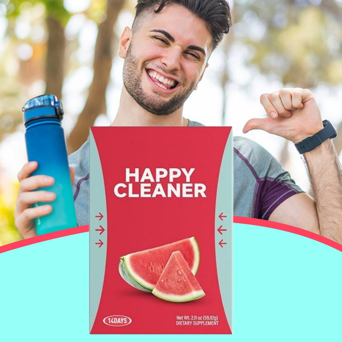 Watermelon Berry Superfoods Happy Cleaner Probiotic Powder, Natural Antioxidant