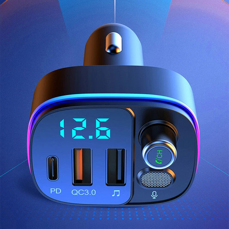 Car Cigar Plug Bluetooth FM Transmitter MP3 Player Radio Adapter Kit USB Charger