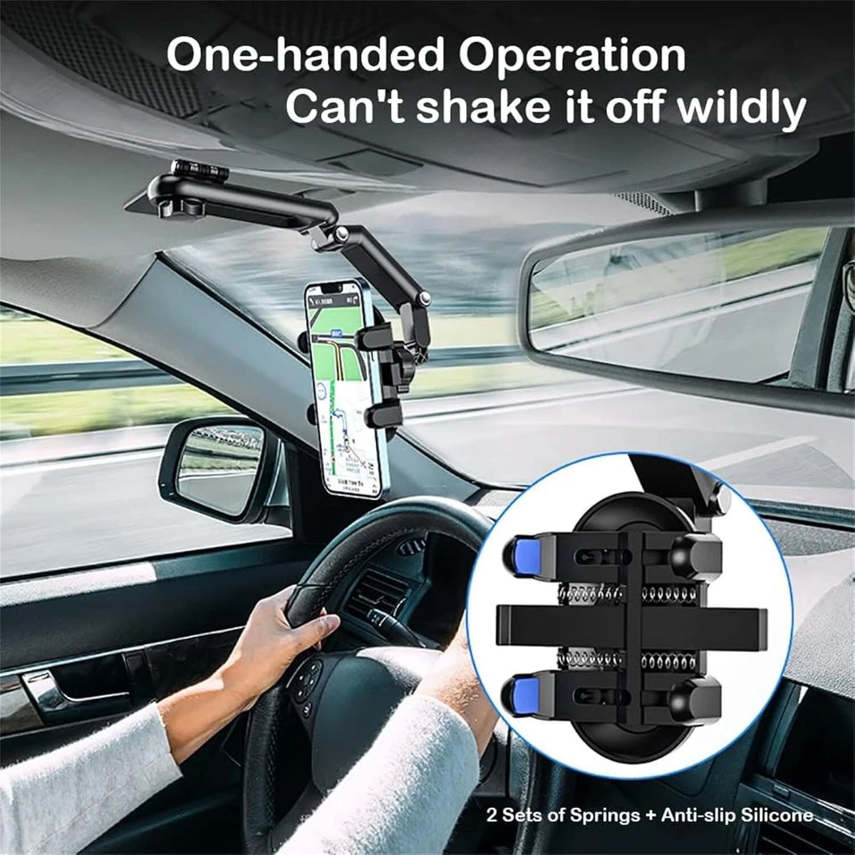Phone Holder 360° Rotatable Adjustable Sun Visor Car Mount Clip For Most Phones