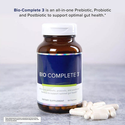 3 PACK 60Caps Bio Complete 3 Capsules Prebiotic Probiotic Postbiotic Supplement