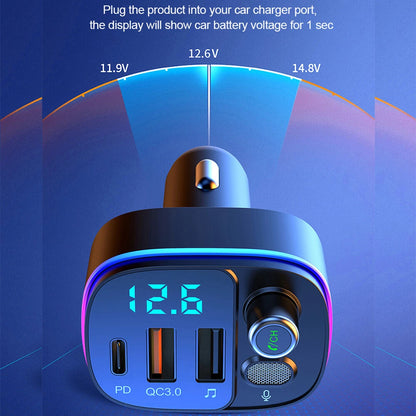 Car Cigar Plug Bluetooth FM Transmitter MP3 Player Radio Adapter Kit USB Charger