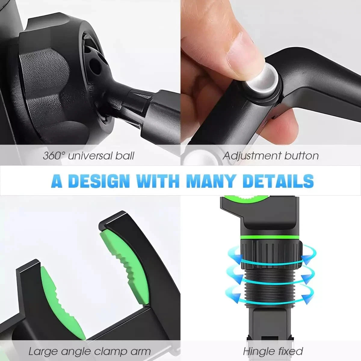 Universal 360° Car Rearview Mirror Mount Stand Holder Cradle For Cell Phone GPS