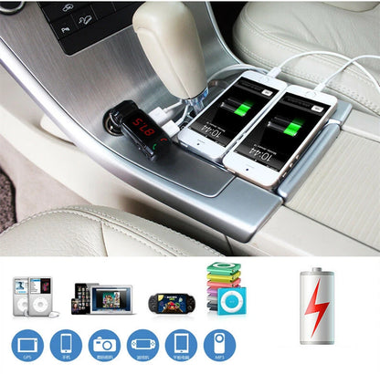 Car Charger Adapter Dual USB FM Transmitter MP3 Player Bluetooth AUX for iPhone