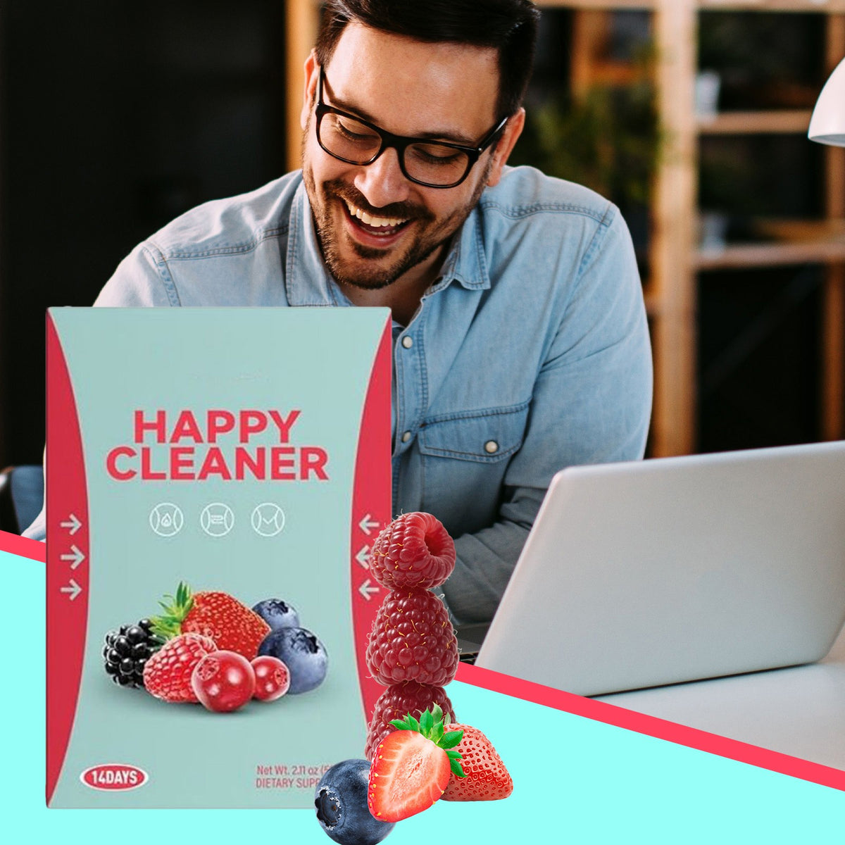 Watermelon Berry Superfoods Happy Cleaner Probiotic Powder, Natural Antioxidant