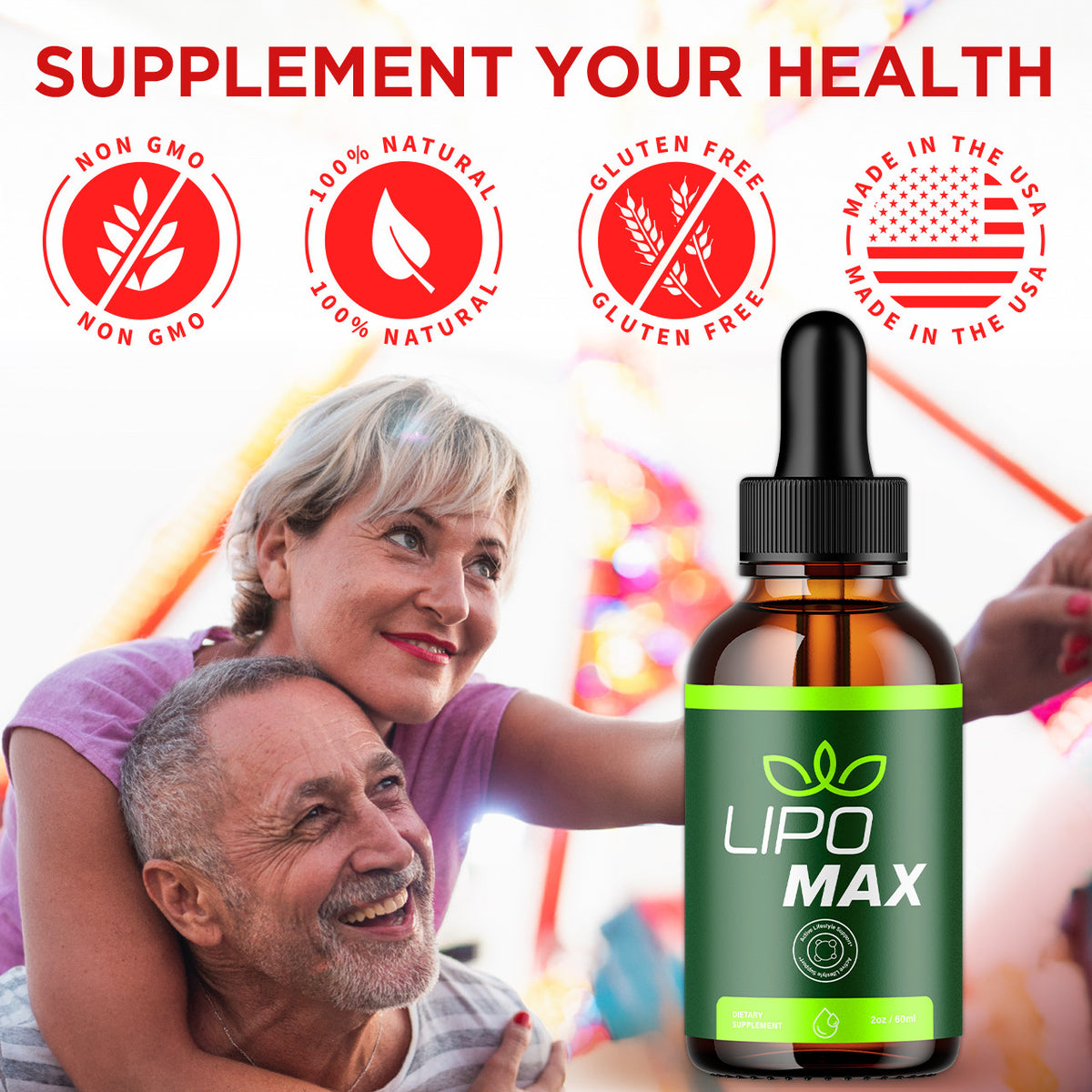 5 Pack Lipo Max Drops Advanced Formula Health & Fitness Supplement 180 Serving