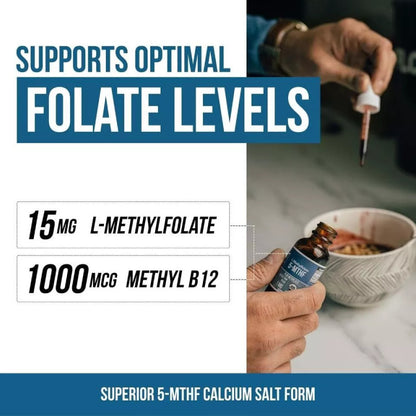 Methylfolate Supplement 15mg-Active Folate Vitamin B9-60 Capsules Health Support