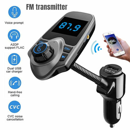Bluetooth Cigarette Lighter USB Wireless FM Transmitter MP3 Radio Car Charger