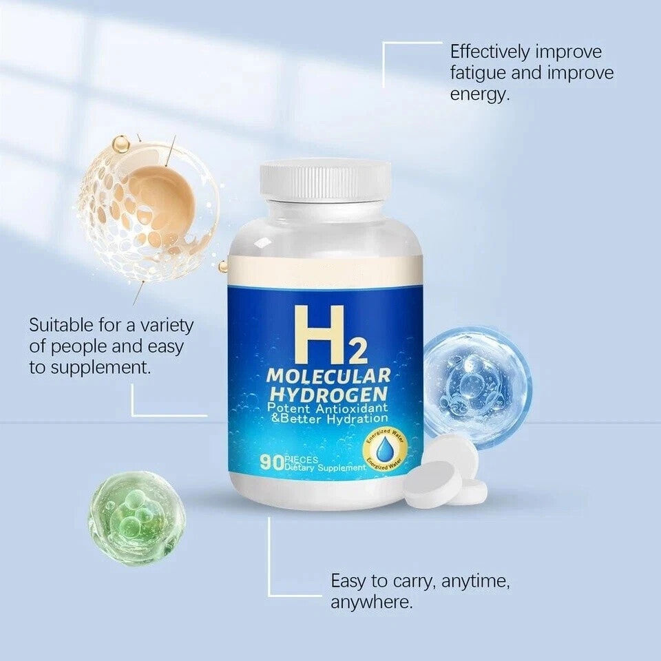 Hydrogen Water Tablets, 8 PPM Hydrogen Tablets for Drinking Water, H2 Molecular