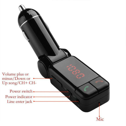 Car Charger Adapter Dual USB FM Transmitter MP3 Player Bluetooth AUX for iPhone