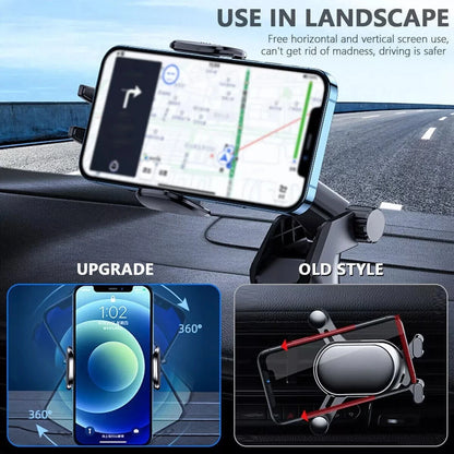Car Phone Holder Dashboard Windshield Phone Mount Universal for iPhone Samsung