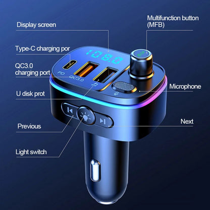 Car Cigar Plug Bluetooth FM Transmitter MP3 Player Radio Adapter Kit USB Charger