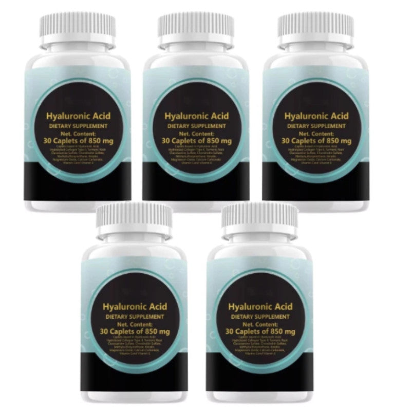 1-5PACK New Hyaluronic-Acid 30 Caplets 850 mg Replenish energy