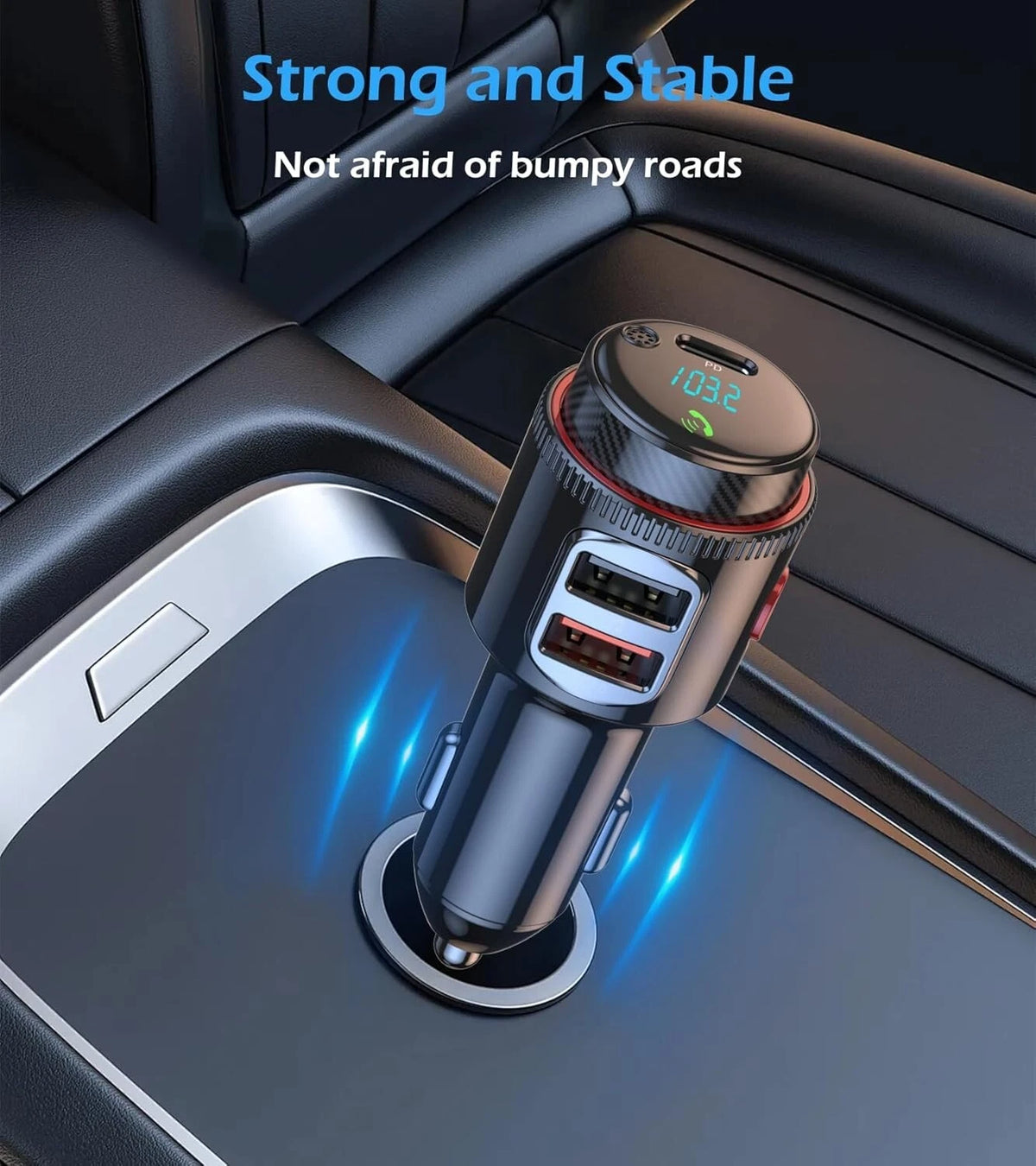 Car Bluetooth FM Transmitter PD 45W Car Charger Power Adapter Cigarette Lighter