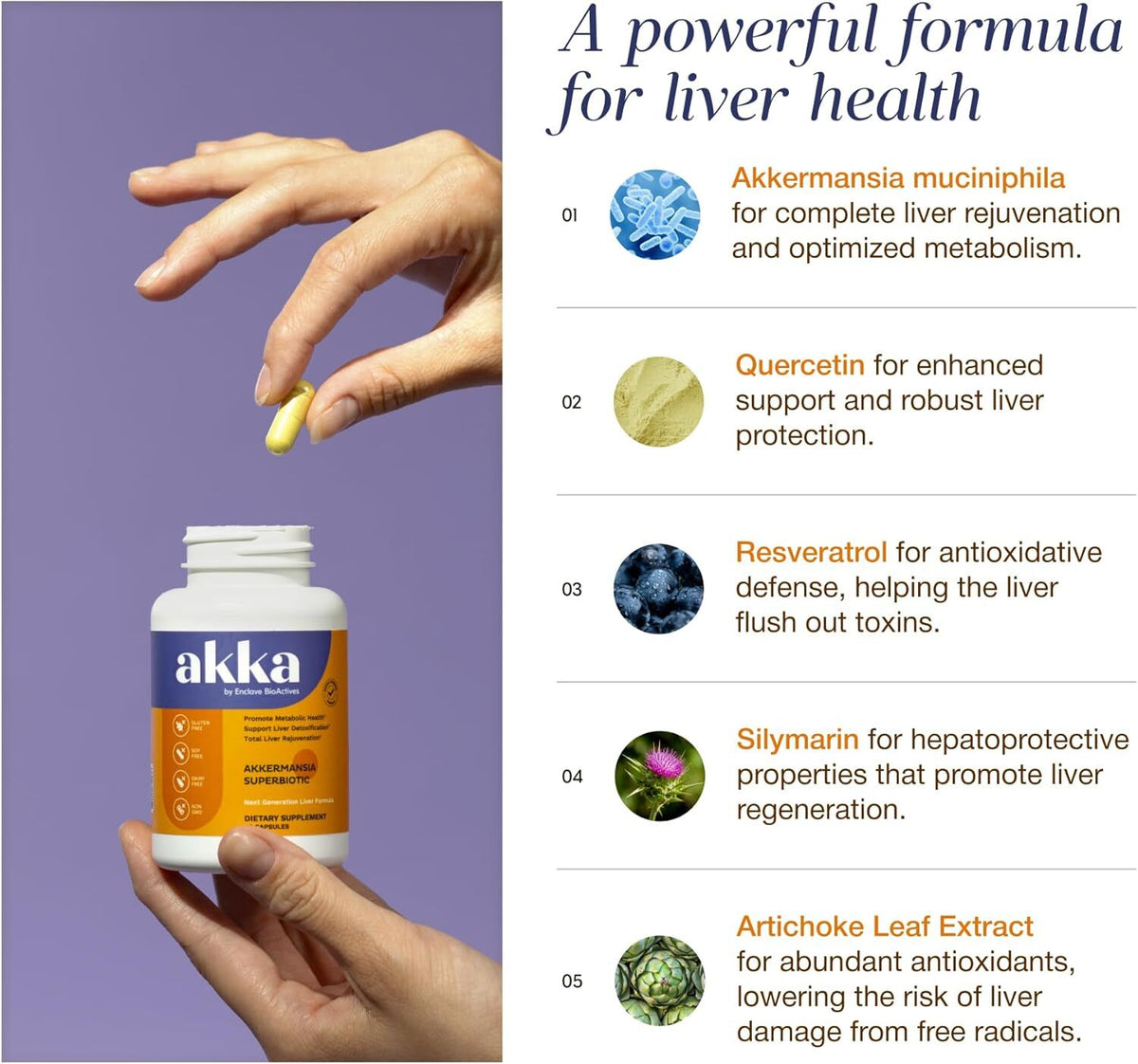 AKKA Premium Liver Cleanse Detox & Repair Superbiotic Gut Health, Milk Thistle