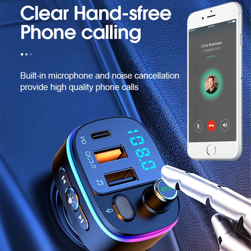 Car Cigar Plug Bluetooth FM Transmitter MP3 Player Radio Adapter Kit USB Charger