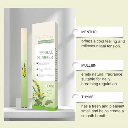 Lung Cleanse Inhaler Herbal Purifier With Mullein Thyme Mint For Lung Health