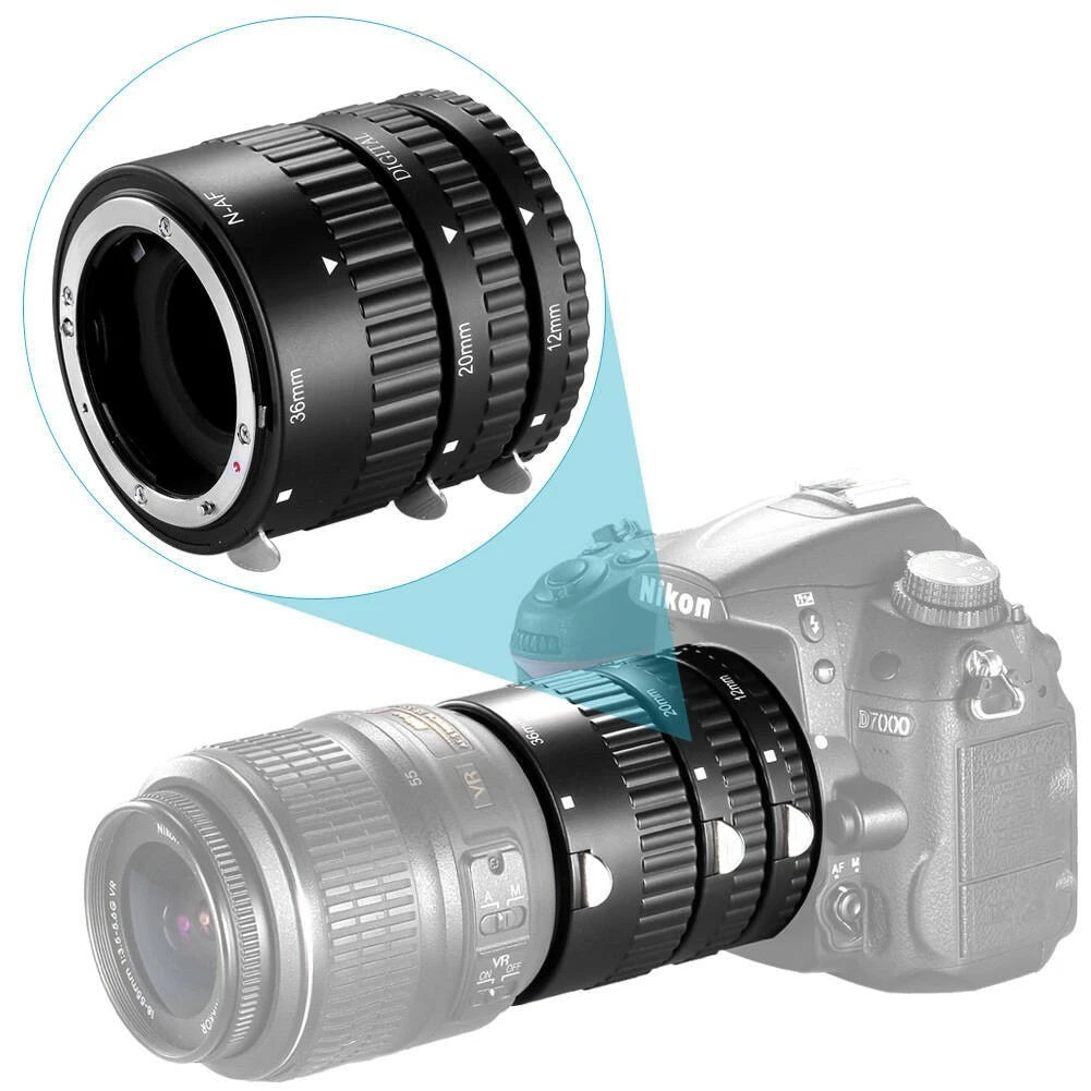 Meike MK-N-AF-B AF Auto Focus Macro Extension Tube Set for Nikon DSLR Camera