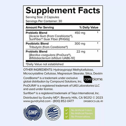 1-5X 60Caps Bio Complete 3 Capsules Prebiotic Probiotic Postbiotic Supplement US